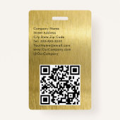 ブラッシンプルド金ゴールドメタリック上のVIPフォント バッジ (裏面)