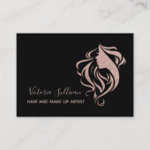 ブラッスタイリッシュクバラ金ゴールドグリッター化粧アーティストヘア 名刺 (正面)