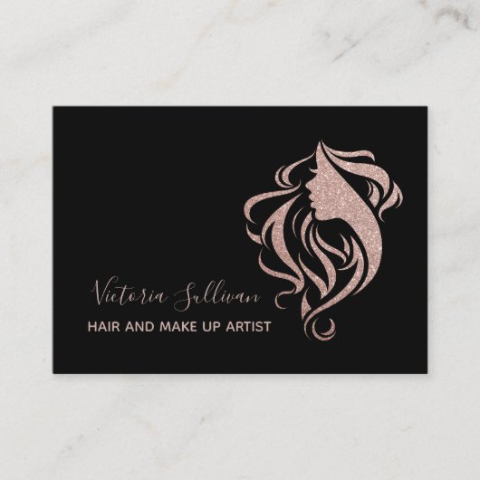 ブラッスタイリッシュクバラ金ゴールドグリッター化粧アーティストヘア 名刺 (正面)