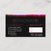 ブラッスタイリッシュクピンクカラー爪、 ネイルスタジオアポイントメント 名刺 (裏面)