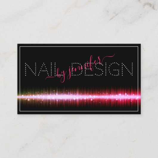 ブラッスタイリッシュクピンクカラー爪、 ネイルスタジオアポイントメント 名刺 (正面)