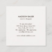 ブラッスタイリッシュクモダンリネンプロフェッショナル スクエア名刺 (裏面)