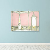 ブラッスリーのインテリアデザイン、イラストレーション キャンバスプリント (インサイチュ (ウッドフロア))