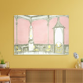 ブラッスリーのインテリアデザイン、イラストレーション キャンバスプリント (インサイチュ (リビング))