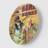 ブラッスリーヴィンテージフランスのポスター。 ラージ壁時計 (傾斜)