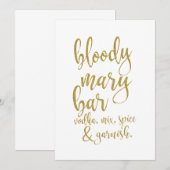 ブラッディマリー バー ゴールド ウェディングサイン お手頃 招待状 (正面/裏面)
