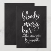 ブラッディマリー バー 費用対効果の高い ブラックボード 結婚式 看板 招待状 (正面/裏面)