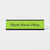 ブラットグリーン無地のカラー デスクネームプレート (正面)