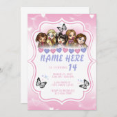 ブラットドール エアブラシ 誕生日招待状 招待状 (正面/裏面)