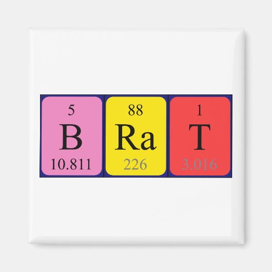 ブラット周期表名磁石 マグネット (正面)