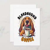 ブラッドおもしろいハウンド犬がコーヒーを飲む サンキューカード (正面/裏面)