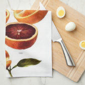 ブラッドオレンジの台所タオル キッチンタオル (四つ折り)