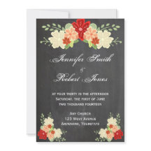 ブラッドオレンジフラワーシャルボード結婚式招待状