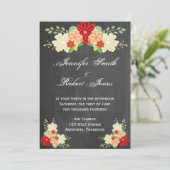 ブラッドオレンジフラワーシャルボード結婚式招待状 招待状 (スタンド正面)