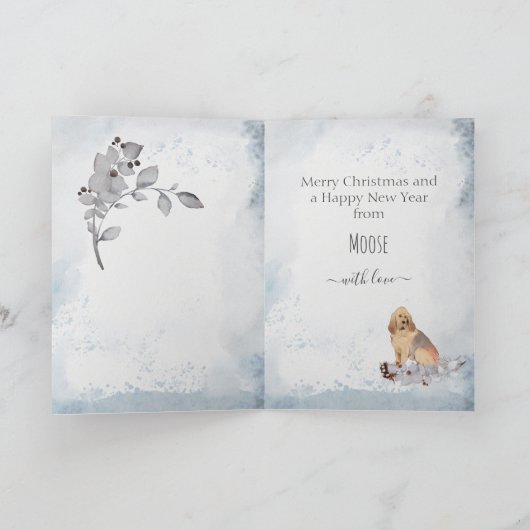 ブラッドカスタマイズドハウンド犬の母のクリスマス シーズンカード (内部)