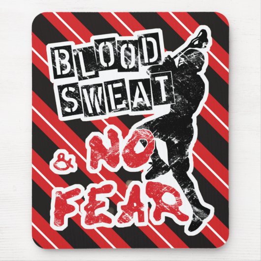 ブラッドスウェット&ノー恐怖ラクロスマウスパッド マウスパッド (正面)