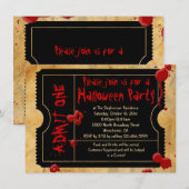 ブラッドスプラッター ヴィンテージ ハロウィンパーティー チケット 招待状 (正面/裏面)
