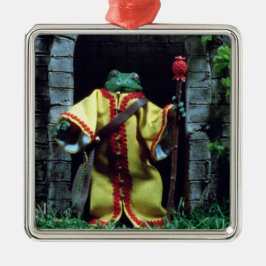 ブラッドティーとレッドストリングのカエルの魔女 メタルオーナメント