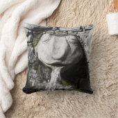 ブラッドティーと赤ひもカエル噴水枕 クッション (ブランケット)