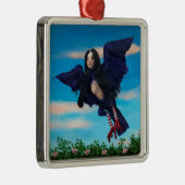 ブラッドティーと赤紐鳥女の子枕 メタルオーナメント (右)