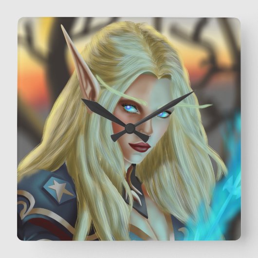 ブラッドデルフマジシャン スクエア壁時計 (正面)