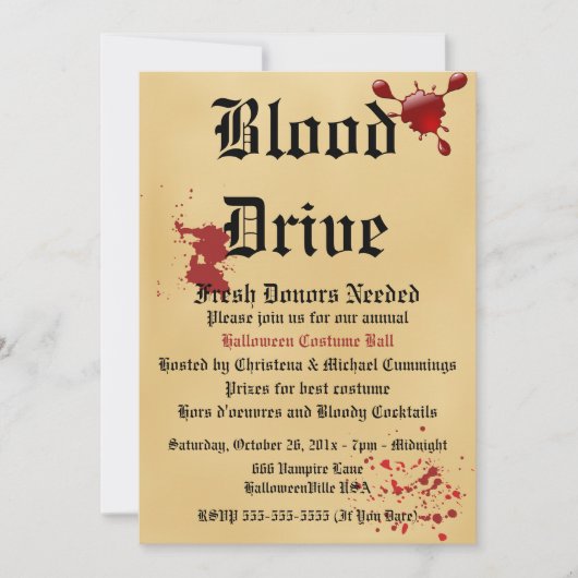 ブラッドドライブヴァンパイアハローウィンパーティ招待状 招待状 (正面)