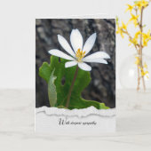 ブラッドドロート・ワイルドフラワー悔やみや弔慰 カード (黄色い花)