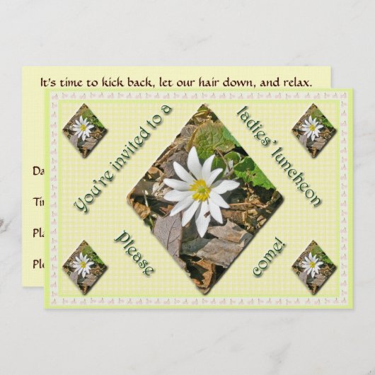 ブラッドドロートWildflowerレディース昼食会への招待 招待状 (正面/裏面)