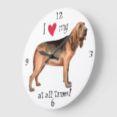 ブラッドハウンドが大好き ラージ壁時計 (傾斜)