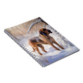 ブラッドハウンドが雪のクリスマスを過ごす ノートブック (右側)