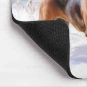 ブラッドハウンドが雪のクリスマスを過ごす マウスパッド (コーナー)