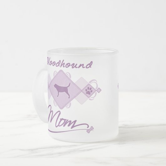 ブラッドハウンドのお母さん フロストグラスマグカップ (正面左)