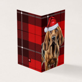 ブラッドハウンドのクリスマスドッグとレッドホリディプレイド