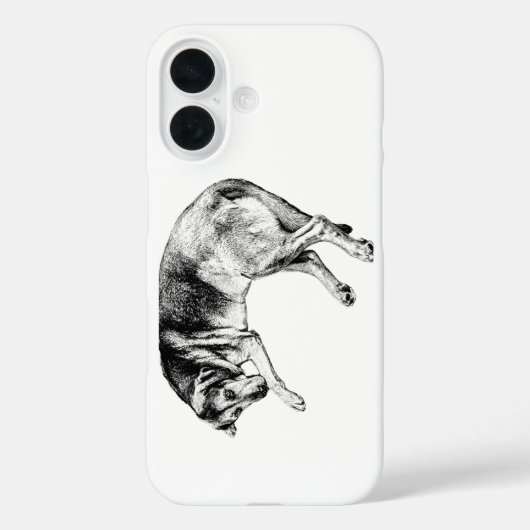 ブラッドハウンドの伏せポーズの犬アートのスマホケース Case-Mate iPhoneケース (裏面)