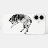 ブラッドハウンドの伏せポーズの犬アートのスマホケース Case-Mate iPhoneケース (裏面 (横))