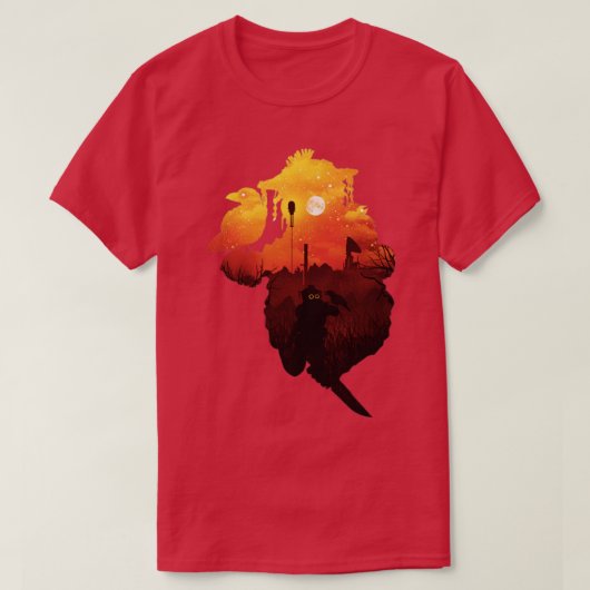 ブラッドハウンドの夕日 Tシャツ (デザイン正面)