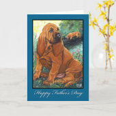 ブラッドハウンドの父の日カード カード (黄色い花)