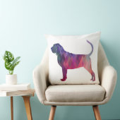 ブラッドハウンドカラフルジオパターンシルエットピンク クッション (椅子)