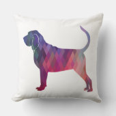 ブラッドハウンドカラフルジオパターンシルエットピンク クッション (正面)