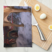 ブラッドハウンドクリスマスフェスティバルシーズン キッチンタオル (四つ折り)