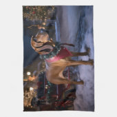 ブラッドハウンドクリスマスフェスティバルシーズン キッチンタオル (縦)