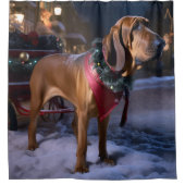 ブラッドハウンドクリスマスフェスティバルシーズン シャワーカーテン (正面)