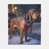 ブラッドハウンドクリスマスフェスティバルシーズン フリースブランケット (正面)