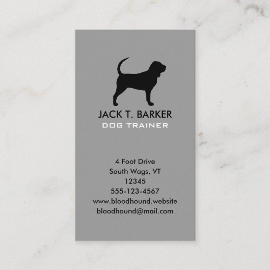 ブラッドハウンドシルエット垂直 名刺 (正面)