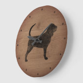 ブラッドハウンドシルエット素朴スタイル ラージ壁時計 (傾斜)