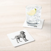 ブラッドハウンドドッグアートワーク スクエアペーパーコースター (インサイチュ)