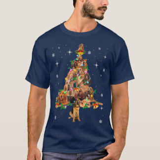ブラッドハウンドドッグクリスマスツリー照明ブラッドハウンドクリス Tシャツ