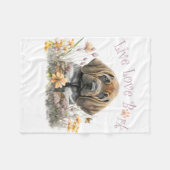 ブラッドハウンドドッグママフローラ フリースブランケット (正面(横))