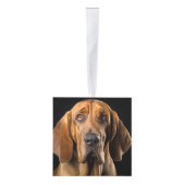 ブラッドハウンドドッグ2フォトクリスマスホリデー キューブオーナメント (右)