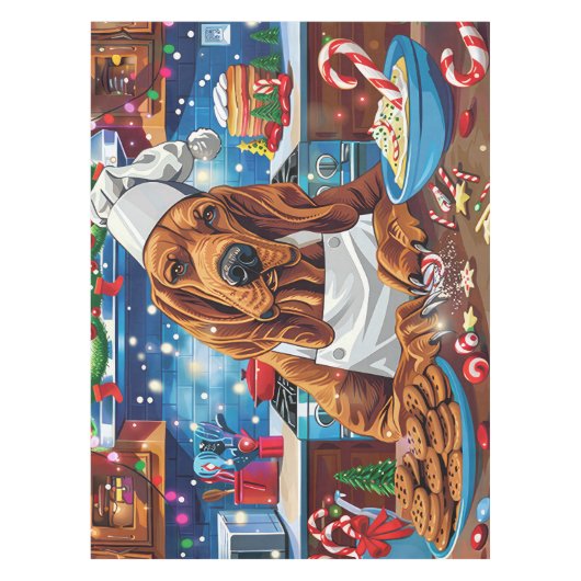 ブラッドハウンドホリデーベーキング:フェスティバルクリスマス テーブルクロス (正面)